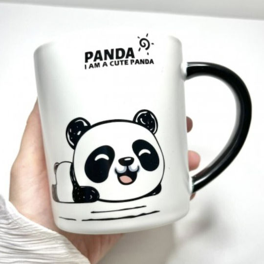 Ceramic Mug Lid Spoon Pufo Little Panda Coffee Tea 300 Ml