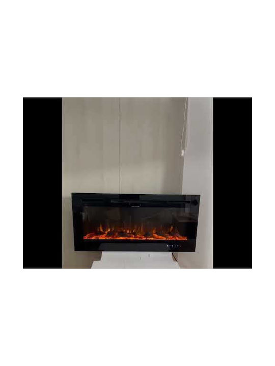 Hitense Wall Mounted Electric Fireplace 1600W 114.3x14cm Black