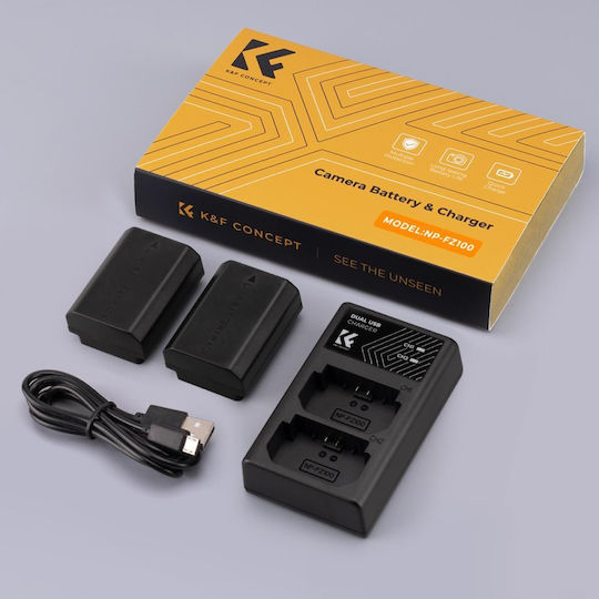 K&F Concept Διπλός Φορτιστής Μπαταρίας Συμβατός με Sony