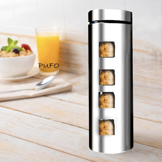 Metallic Pufo Taste Container Sugar Coffee Tea Spices Lid 1.8l