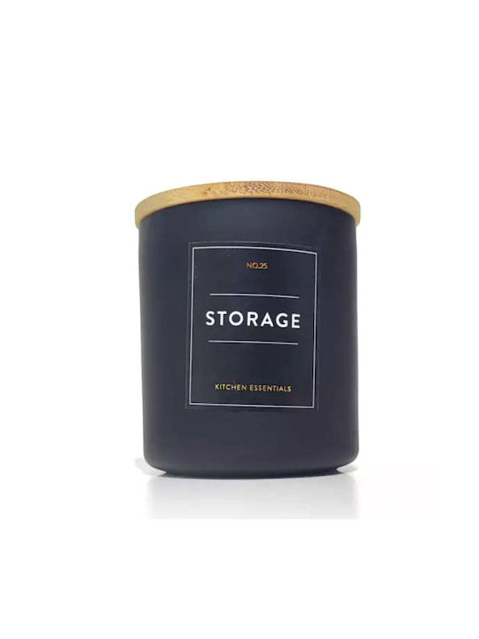 Pufo Elegance Keramikbehälter Zucker Kaffee Tee Gewürze Luftdicht Bambusverschluss 450 Ml Schwarz