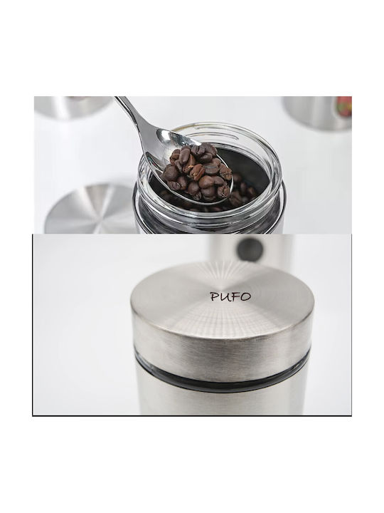 Metallic Pufo Taste Container Sugar Coffee Tea Spices Lid 1.8l