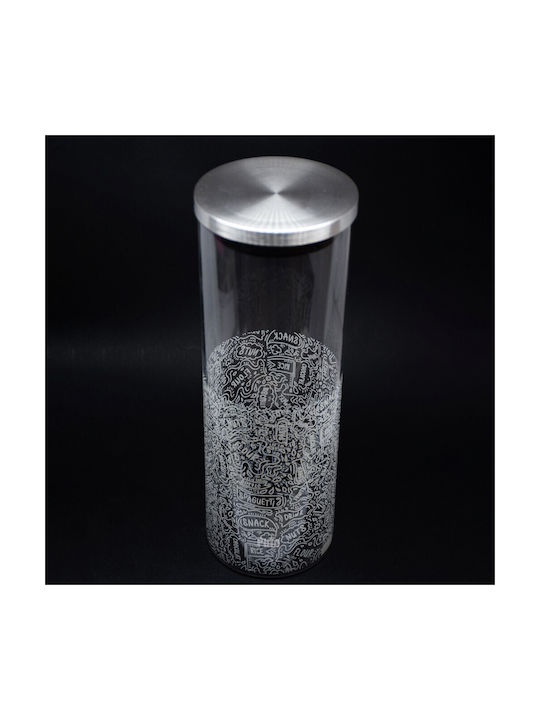 Borcan de Sticlă Borosilicat pentru Zahăr Cafea Ceai Condimente cu Capac Ermetic 1.9l