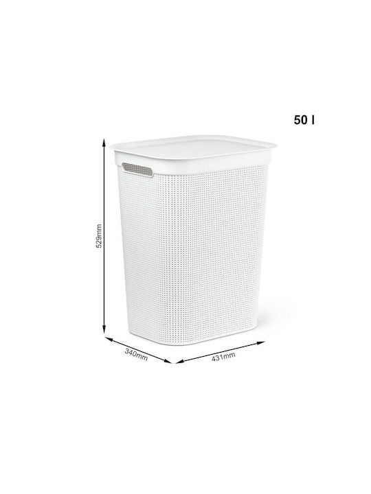 Rotho Babydesign Coș De Rufe Din Plastic 50 Lt Cu Capac 43.1x34x52.9 Cm Alb