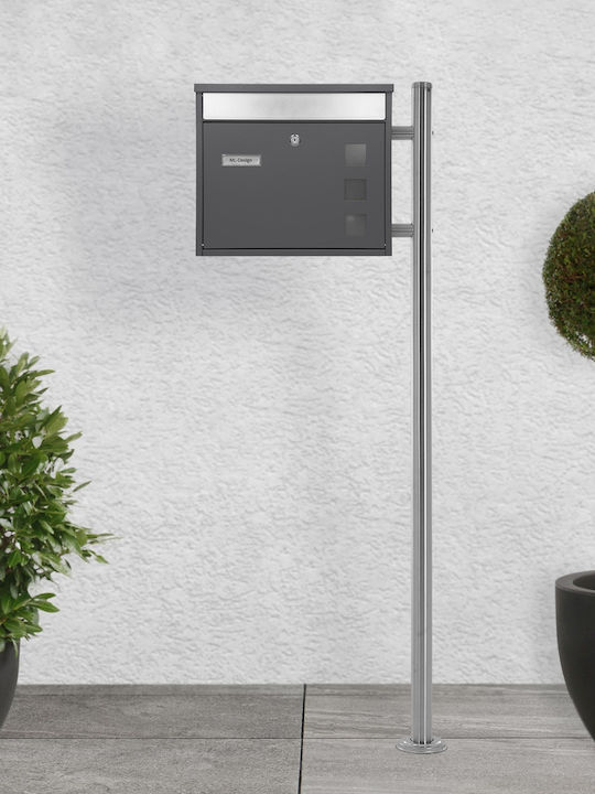 ML-Design Γραμματοκιβώτιο Εξωτερικού Χώρου Inox σε Γκρι Χρώμα 36x31.5x11.5cm