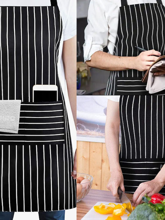 Simple Puffy Kitchen Apron Cooking Apron Universal Size Black
