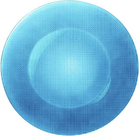 Elegant Glass Plate Pufo Luxury Desserts Appetizers 31 Cm Blue