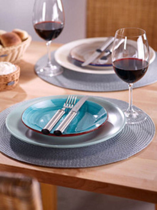 Elegant Glass Plate Pufo Luxury Desserts Appetizers 31 Cm Blue