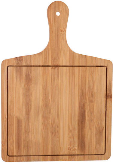 Bamboo Wood Serving Platter Handle Food Appetizers Pizza 36 X 24 Cm Brown