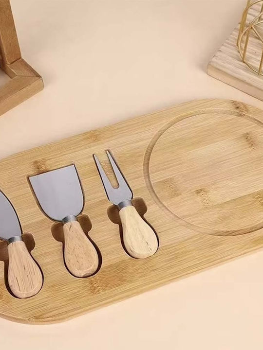 Bambus Servierplatte Für Käse Pufo Käse 3 Inklusive Zubehör 36 cm