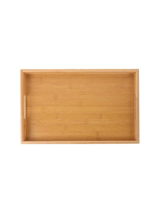 Bambus Hölzernes Servierplatte mit Griff 38 x 25 cm Braun