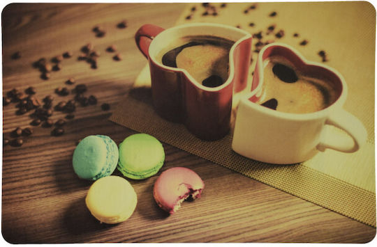 Fluffy Plate Support Set Serving Meals Sweet Love Design 4 Pieces 43 X 28 Cm