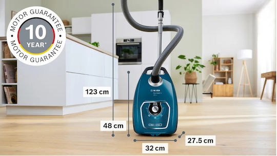 Bosch BGL7EXCL Ηλεκτρική Σκούπα 850W με Σακούλα 5lt Μπλε