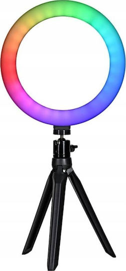Quadralite LED Ring Light RGB Ringlicht 20,32cm mit Desktop Stativ