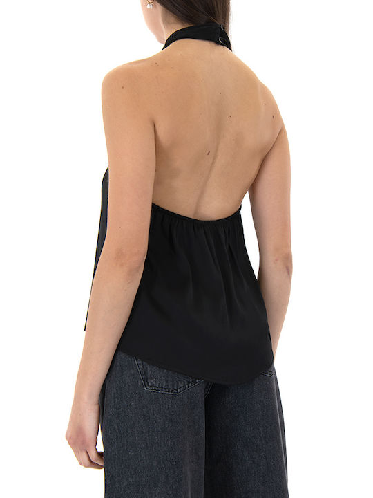 Women's Crop Top Off-Shoulder Sleeveless Black