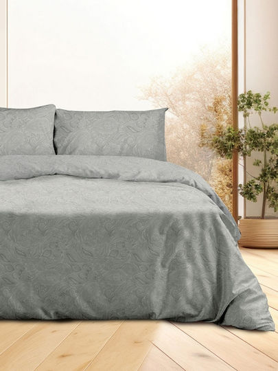Sunshine Bettwäsche-Set Doppel 200x260cm. Flannel 2040 Grey 4Stück
