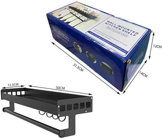 Raft Metalic Negru De Perete