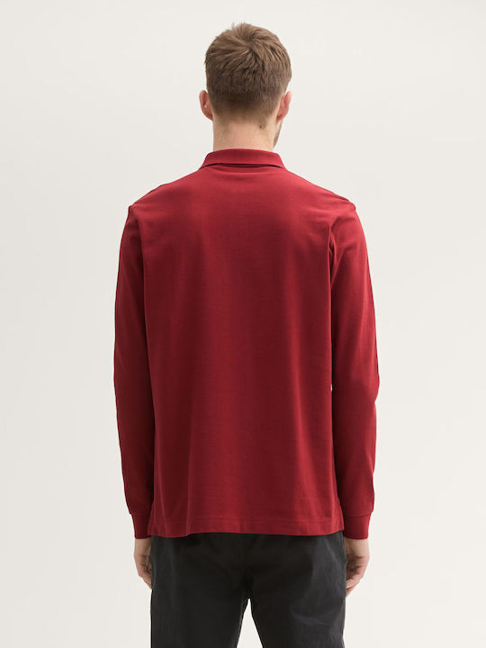 Basic Polo Short Sleeve Blouse Burgundy