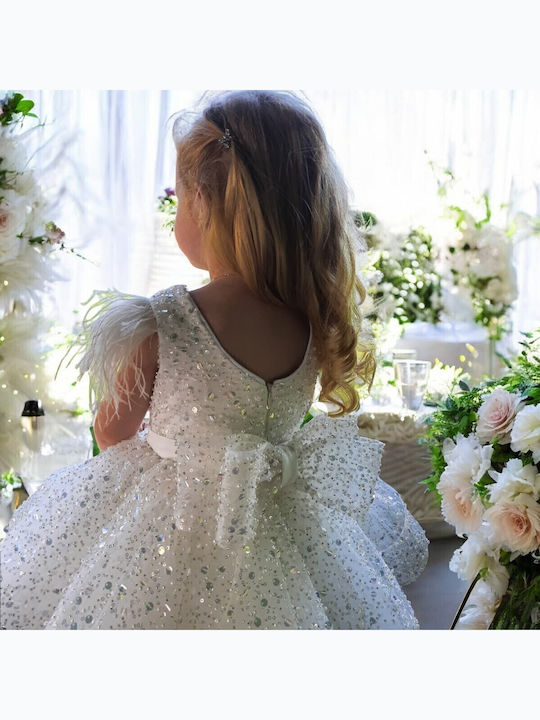 Kinderkleid Ärmellos Tüll Für Blumenmädchen Weiß