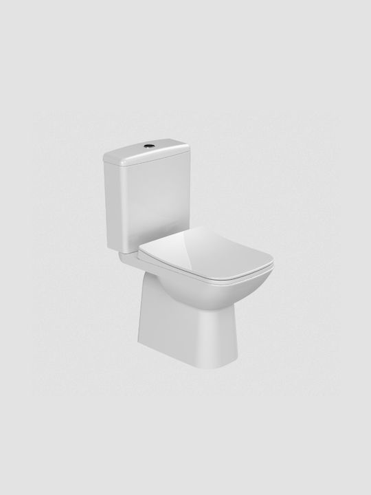 Cerastyle Duru Λεκάνη Δαπέδου Κάτω Σιφόνι με Καζανάκι με Slim Κάλυμμα Soft Close Λευκή Cerastyle Duru Λεκάνη Δαπέδου Κάτω Σιφόνι με Καζανάκι με Slim Κάλυμμα Soft Close Λευκή