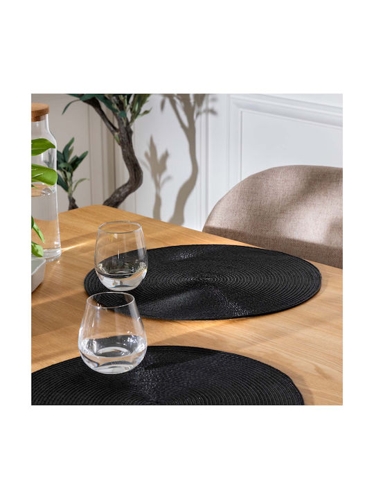 Atmosphera Round Fabric Placemat Black 38cm