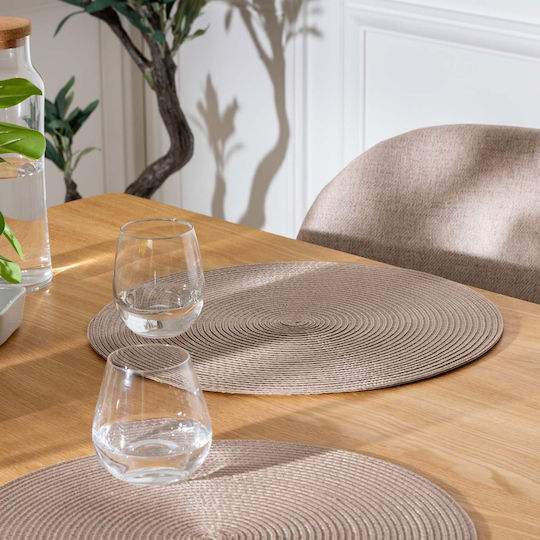 Atmosphera Round Fabric Placemat Brown 38cm