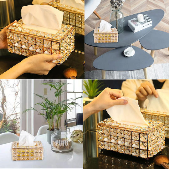 Plastic Napkin Holder Gold 20x12cm