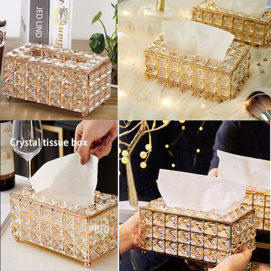 Suport pentru șervețele Plastică Aurie 20x12cm