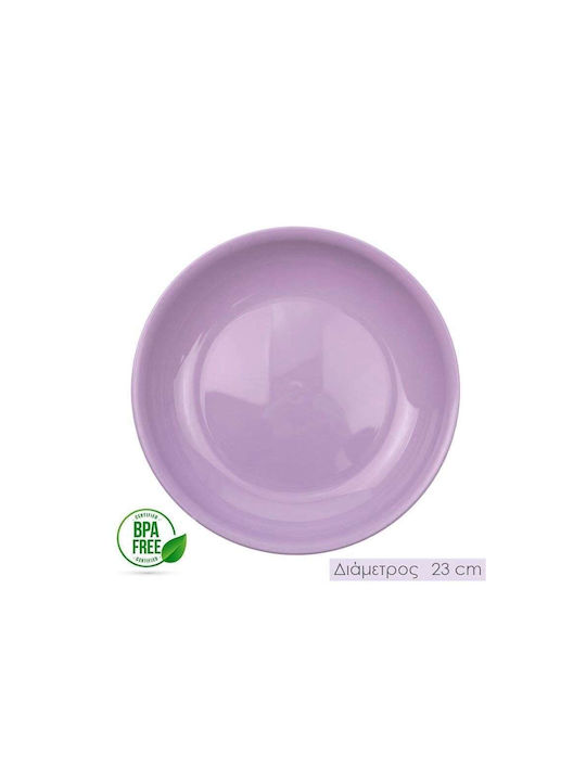 Plate Soup Plastic Pink with Diameter 20cm