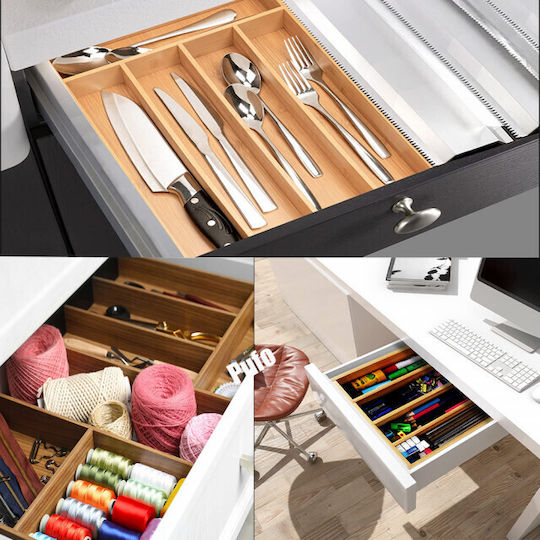 Wooden Drawer Cutlery Tray 37x25cm Brown