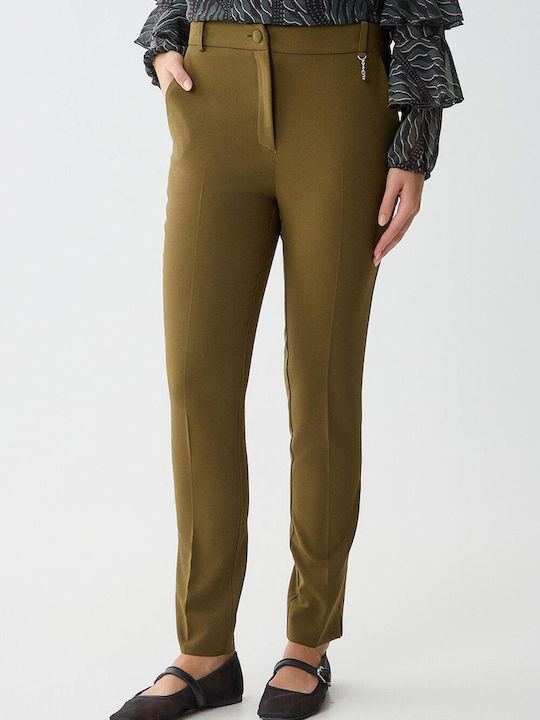 Bill Cost Women's Fabric Trousers in Straight Line Olive