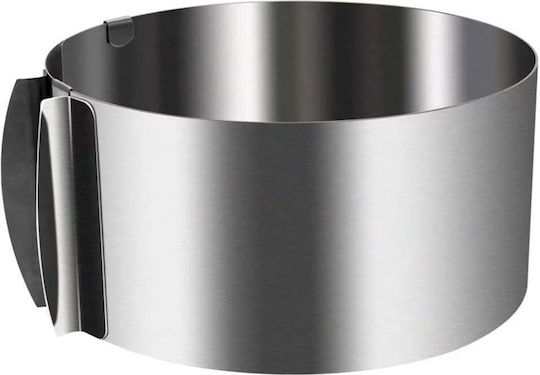 Adjustable Metal Cake Ring Pufo Cake Pastries Height 8.5 Cm Silver