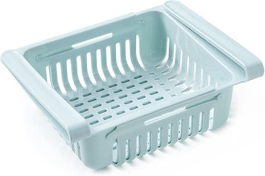 Stretchable Hanging Storage Rack Adjustable Kitchen Fridge Storage Rack Food Container Refrigerator Drawer Storage Boxes Rack Retractable Shelf Home Organizer White