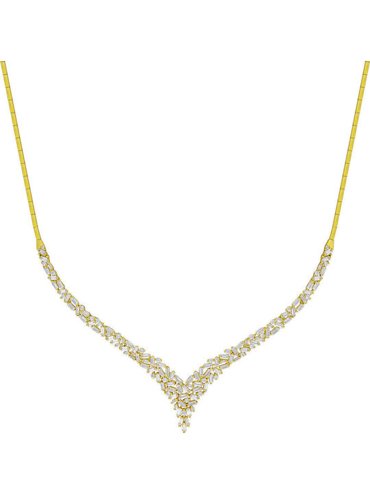 Kiriakos Gofas Set with Necklace & Bracelet from Gold 14K with Stones