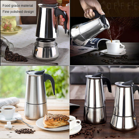 Stainless Steel Coffee Espresso Maker Stove Capacity 12 Cups