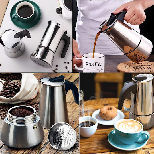 Stainless Steel Coffee Espresso Maker Stove Capacity 12 Cups