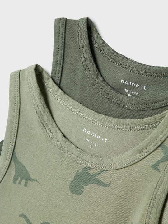 Name It Kids' Set with Undershirts Sleeveless Agave Green 2pcs
