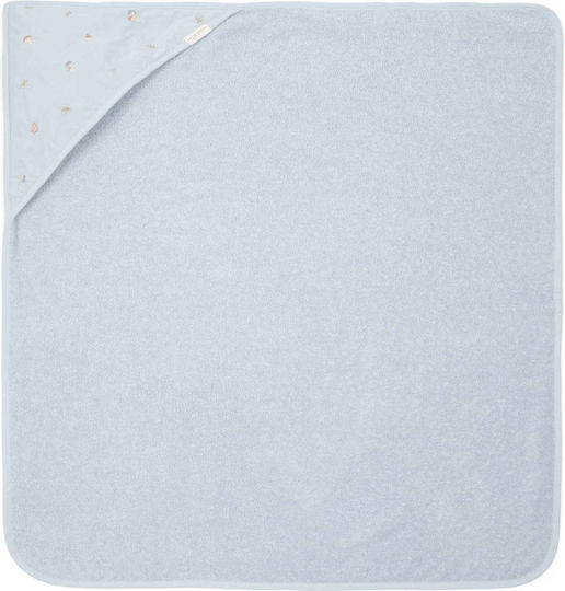 Little Dutch Baby Hooded Bath Towel Blue 75x75cm