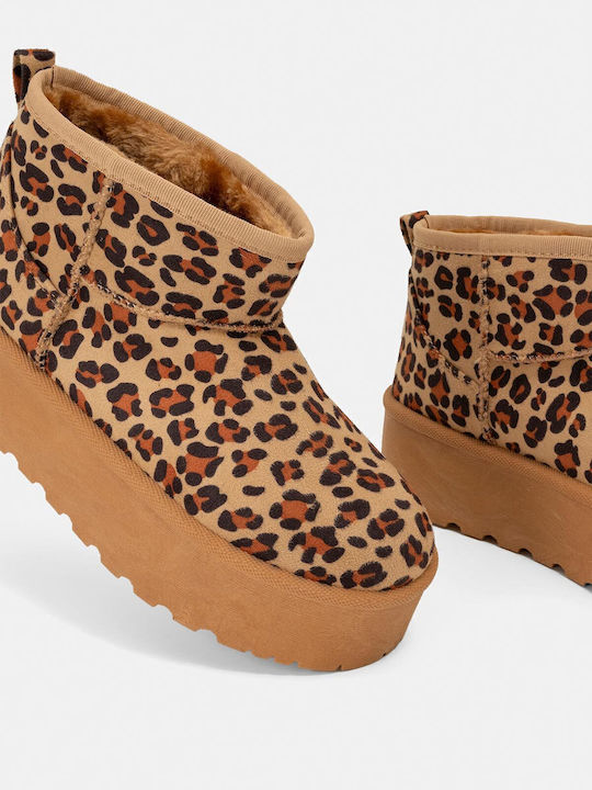 Wildleder Stiefeletten Damen mit Pelz Mehrfarbig
