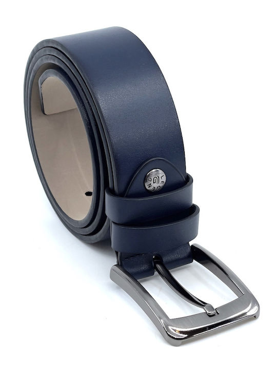 Breit Herren Gürtel aus Künstliches Leder Marineblau