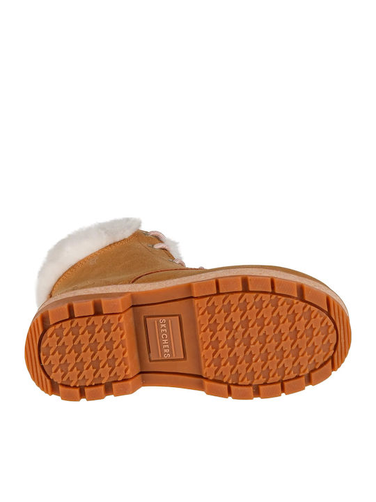 Street Glitz Leather Kids Boots with Laces Beige