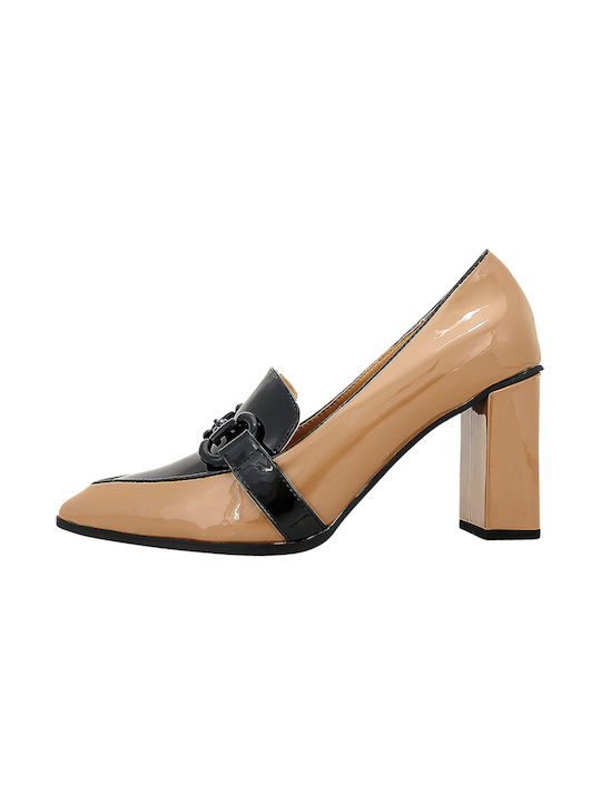 Gianna Kazakou Patent Leather Beige High Heels Galen