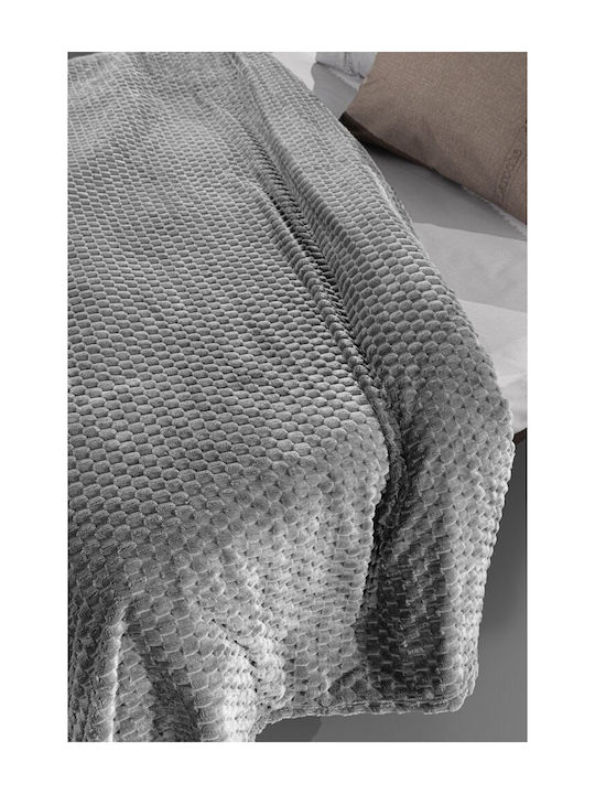 Guy Laroche Smoothie Σετ Κουβέρτα Fleece Υπέρδιπλη 220x240εκ. Anthracite
