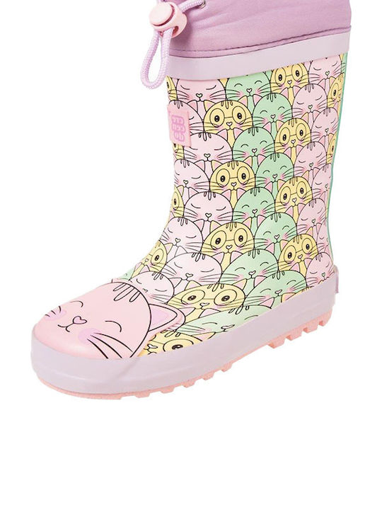 Crecendo Kids Wellies with Internal Lining Pink