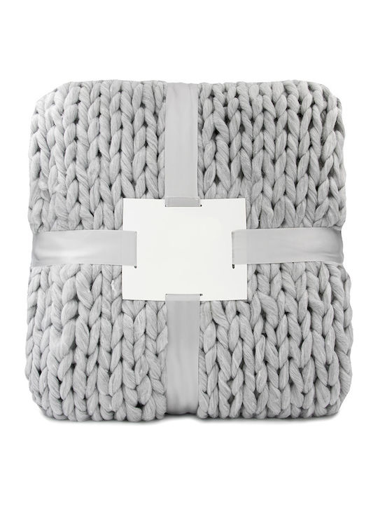 Oxford Home Knitted Blanket Double 200x240cm Gray
