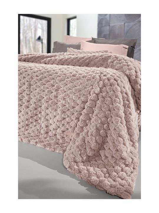 Guy Laroche Elixir Furry Blanket King Size 260x240cm Old Pink