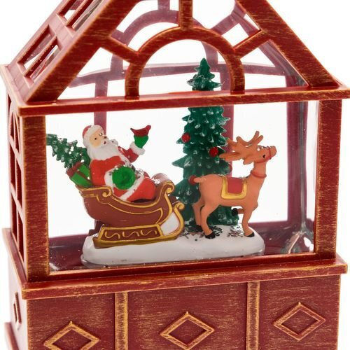 Christmas Decorative Traffic Light Lighted with Santa Claus 10x4x25cm