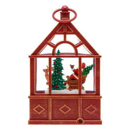 Christmas Decorative Traffic Light Lighted with Santa Claus 10x4x25cm