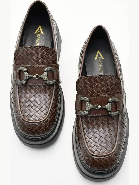 Leder Damen Loafers in Braun Farbe