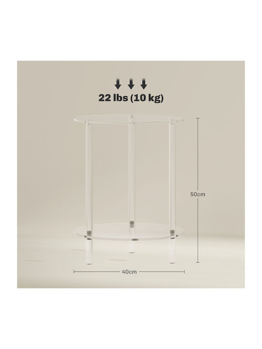 Round Side Table Transparent M40xL40xH50cm